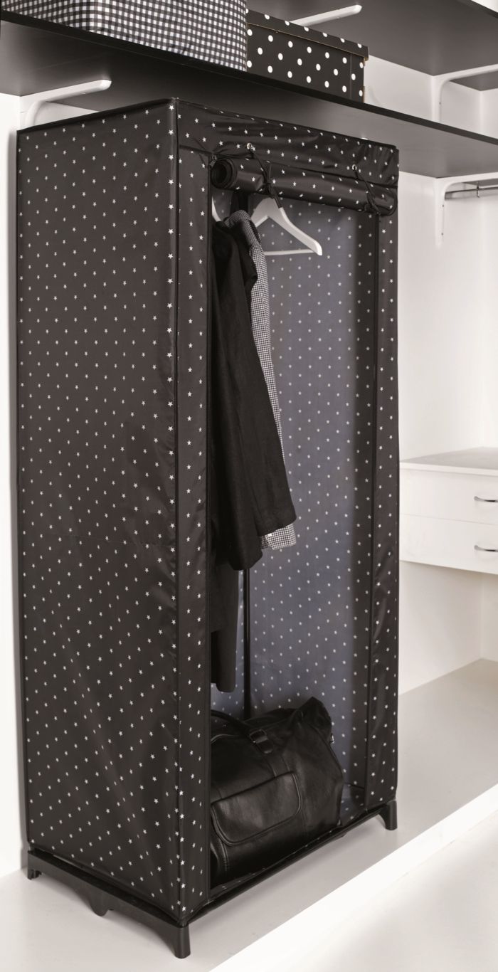 Armoire penderie noire à motif étoiles blanches 3 Compactor