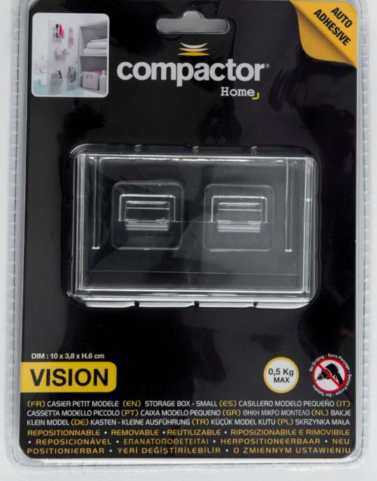 Petite boite de rangement murale auto-adhésive pour maquillage "Vision" 8 Compactor