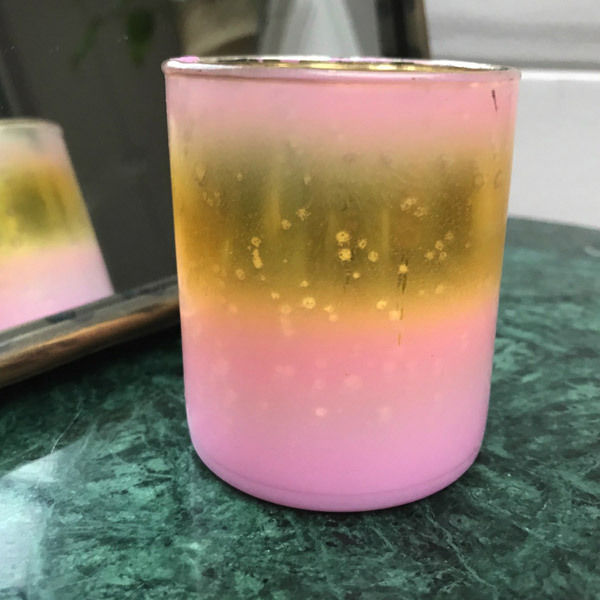 Photophore rose et doré