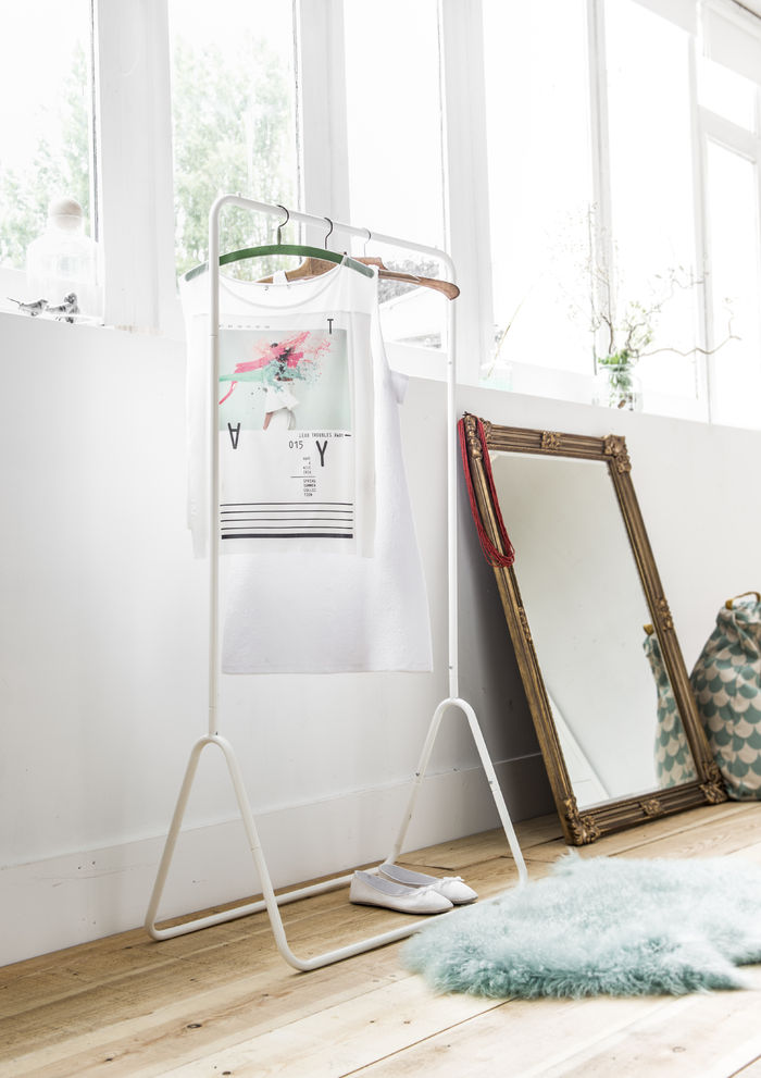 Portant blanc en métal arrondi "Fyn" 5 Compactor