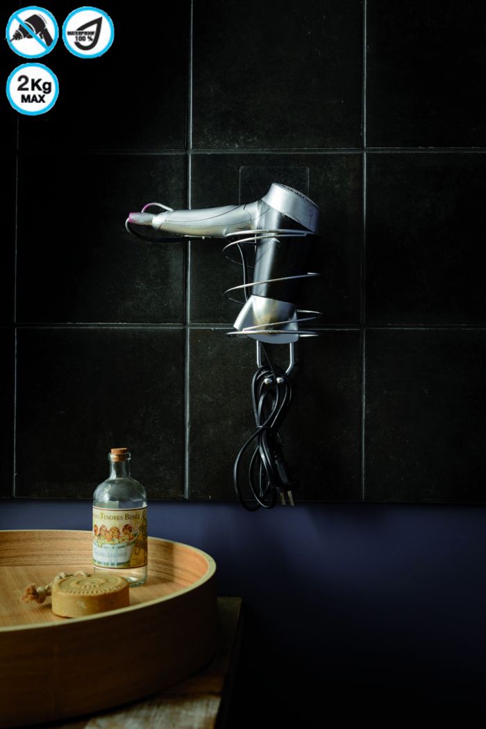 Porte séche-cheveux auto-adhésif repositionnable "Bestlock Magic" 5 Compactor