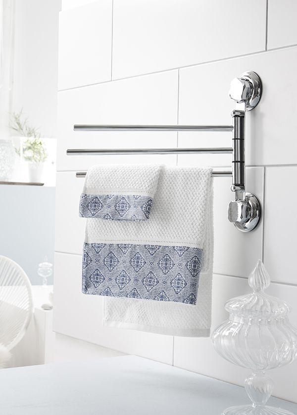 Porte-serviettes 3 branches à ventouses argent "Bestlock" 3 Compactor