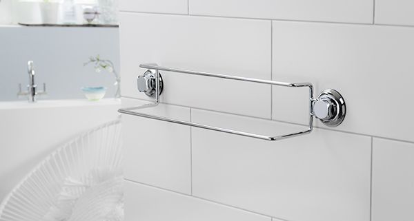 Porte-serviettes double à ventouses argent "Bestlock" 3 Compactor