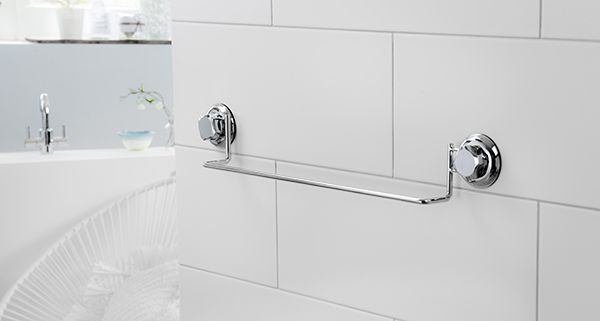 Porte-serviettes simple à ventouses argent "Bestlock" 2 Compactor