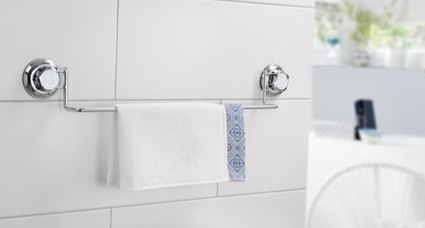 Porte-serviettes simple à ventouses argent "Bestlock" 3 Compactor