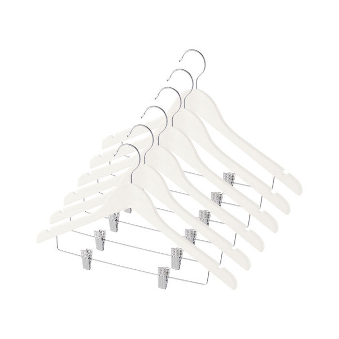 Lot de 6 cintres à pinces blancs «Ecume» 1 Compactor