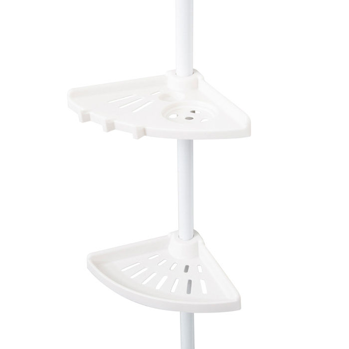 Étagère d'angle de douche télescopique blanche 2 Compactor