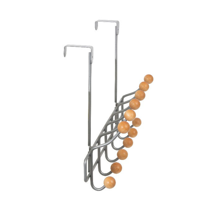 Patère de porte métal 12 crochets bois "Billy" 3 Compactor