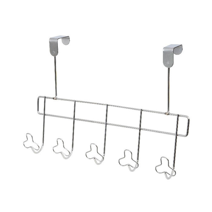 Patère de porte métal 5 crochets trèfles "Folio" 1 Compactor