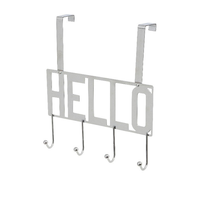 Patère de porte métal 4 crochets "Hello" 1 Compactor