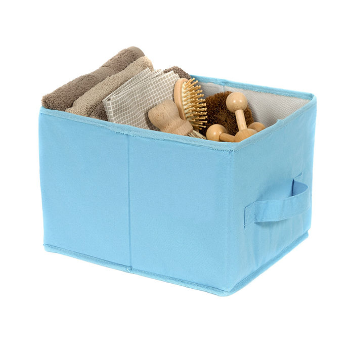 Cube de rangement en tissu bleu turquoise 4 Compactor