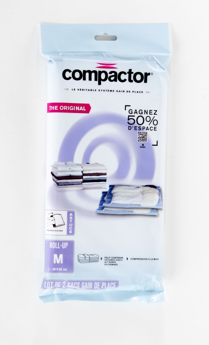 Lot de 6 sacs de compression manuelle "Roll-up" (2 S + 2 M + 2L)  8 Compactor