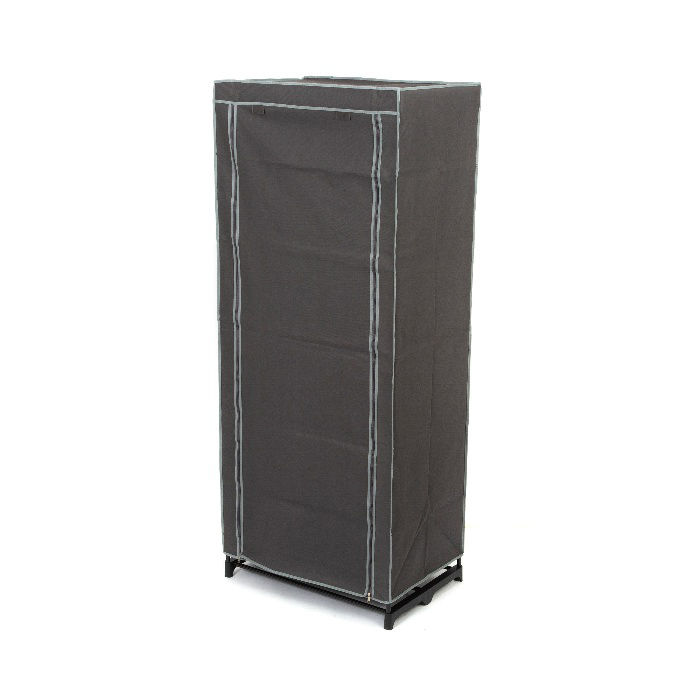 Armoire penderie gris anthracite avec rangement multipoches 1 Compactor