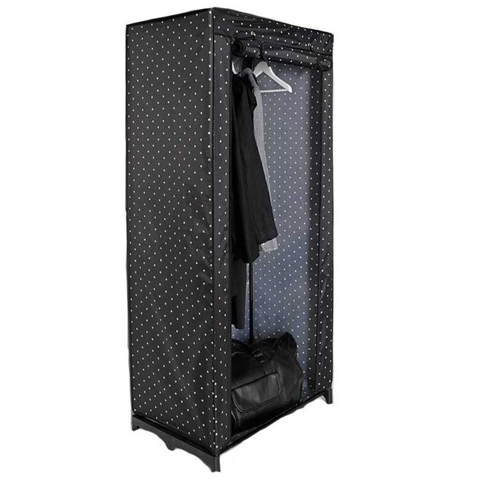 Armoire penderie noire à motif étoiles blanches 2 Compactor