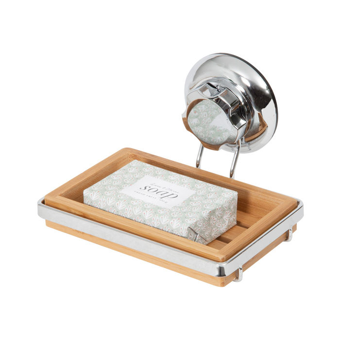 Porte-savon à ventouse "Bestlock" en bambou "Spa" 4 Compactor