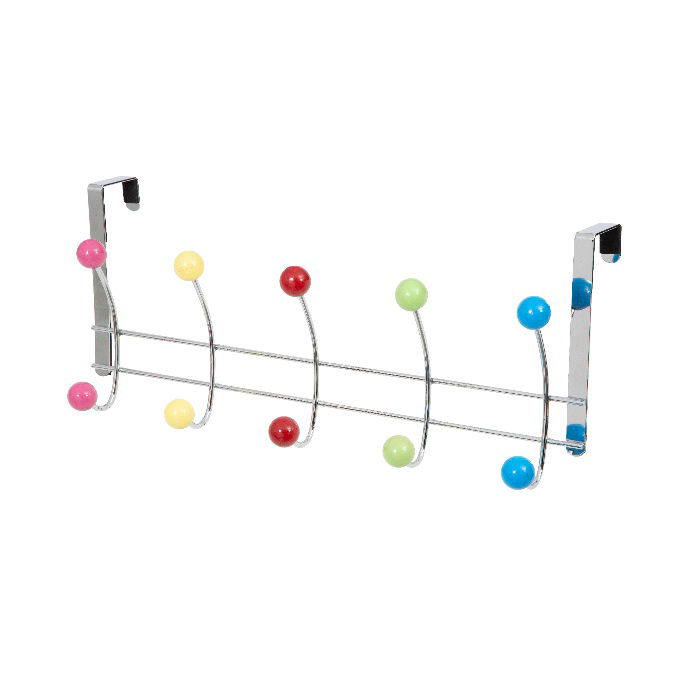 Patère de porte métal 10 crochets colorés "Confetti" 1 Compactor