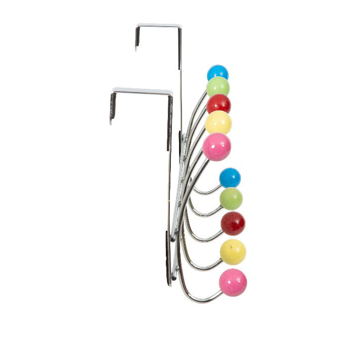 Patère de porte métal 10 crochets colorés "Confetti" 3 Compactor