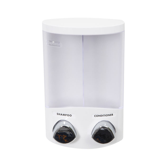 Distributeur de savon mural double blanc "Duo" 2 Compactor