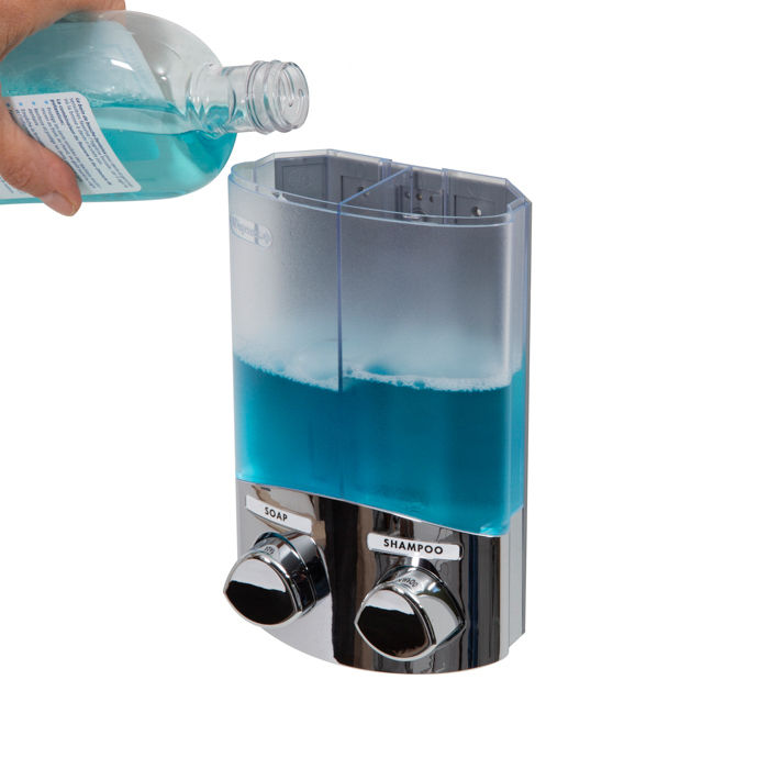 Distributeur de savon mural double chromé "Duo" 5 Compactor