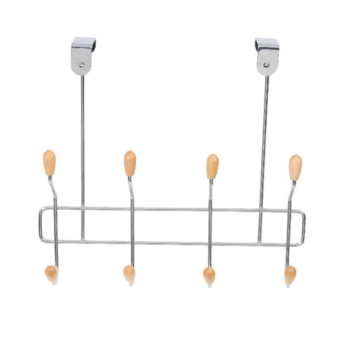 Patère de porte métal 8 crochets bois "Drop" 2 Compactor