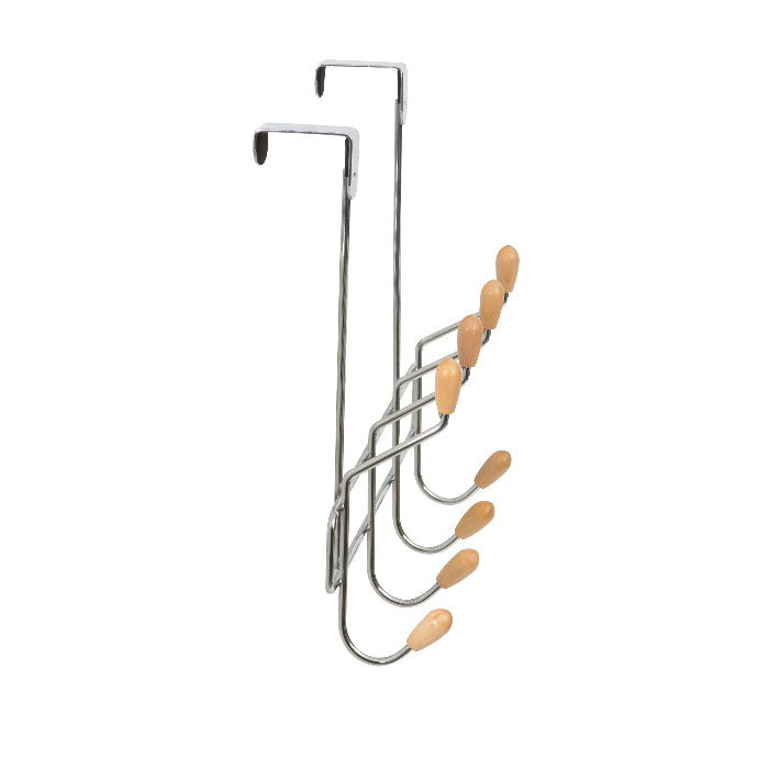 Patère de porte métal 8 crochets bois "Drop" 3 Compactor