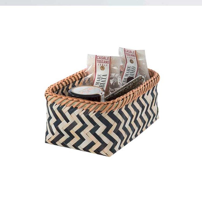 Panier de rangement noir et naturel "Zebra" S 4 Compactor