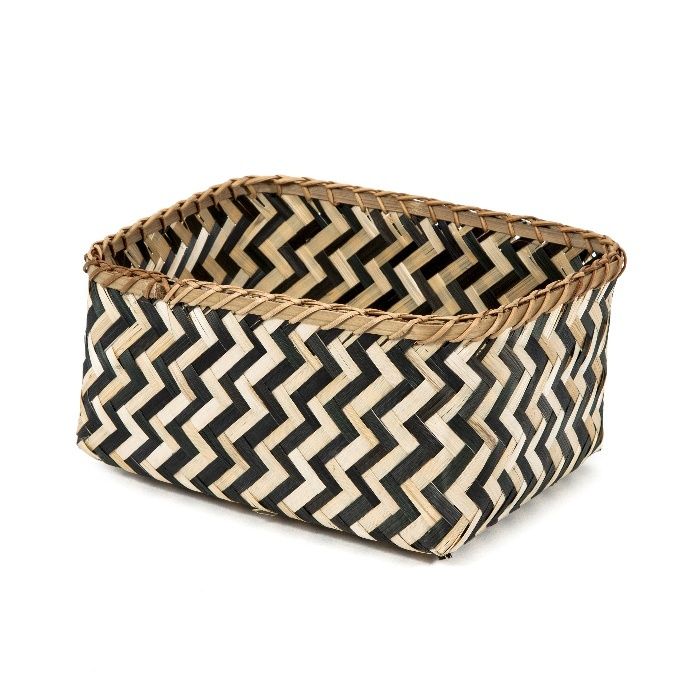 Panier de rangement noir et naturel "Zebra" L 1 Compactor