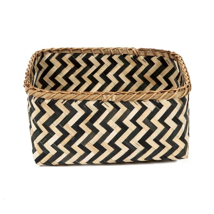Panier de rangement noir et naturel "Zebra" L 2 Compactor