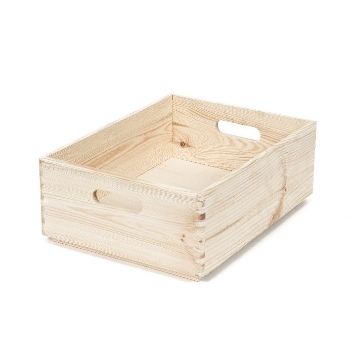 Casier de rangement rectangulaire en pin naturel "Box" M 1 Compactor
