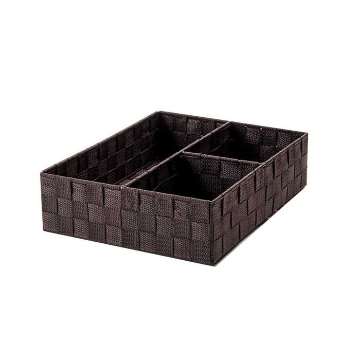 Organisateur de tiroir 3 compartiments rigide marron "Stan" 1 Compactor