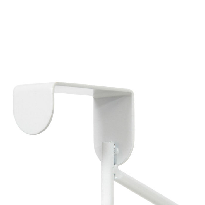 Patère de porte blanche avec porte-cintre et crochet bois "Sigma" 4 Compactor