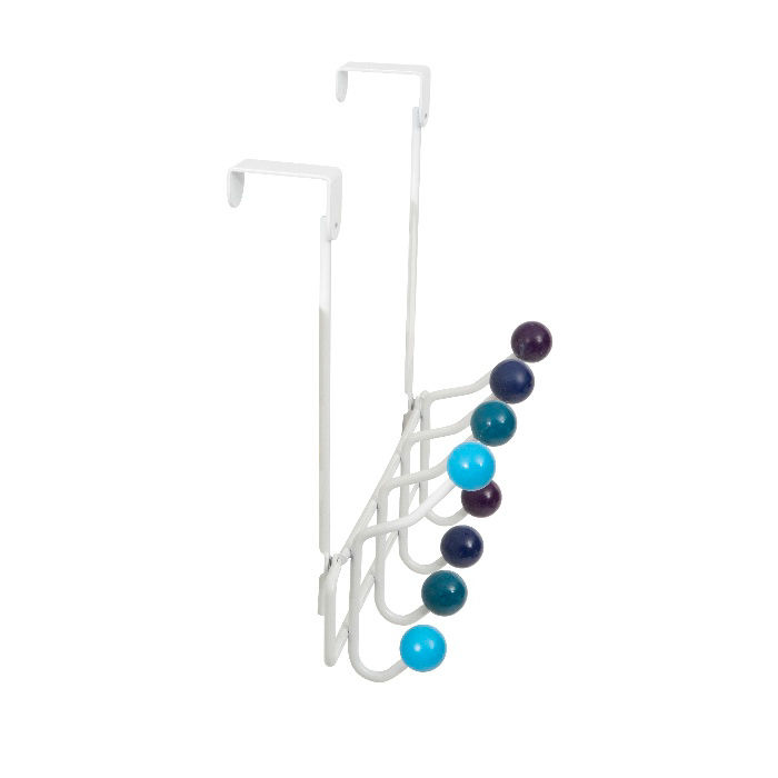 Patère de porte blanche 8 crochets tons bleus "Galaxie" 3 Compactor