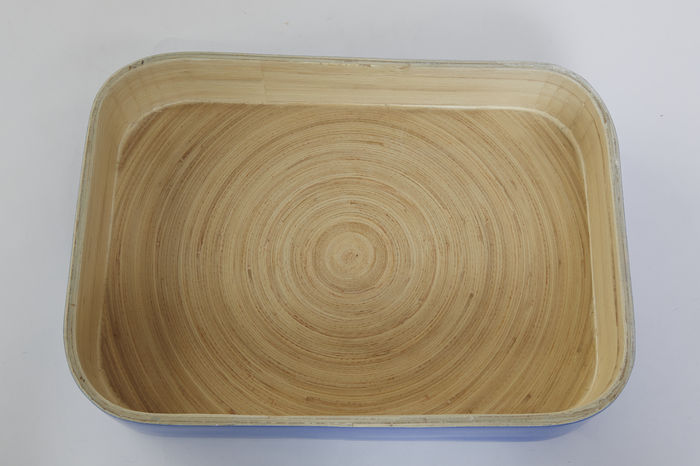 Plateau en bambou laqué bleu "Danang" 2 Compactor