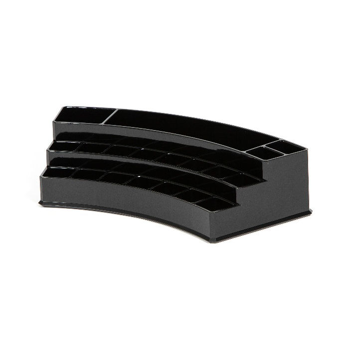 Rangement maquillage en arc de cercle 19 compartiments noir 1 Compactor