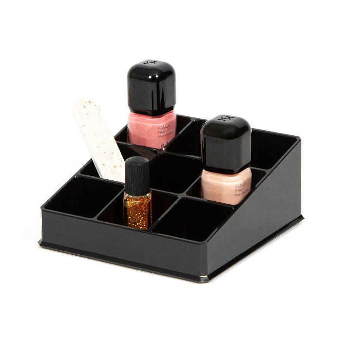 Rangement maquillage pour vernis 9 compartiments noir 3 Compactor