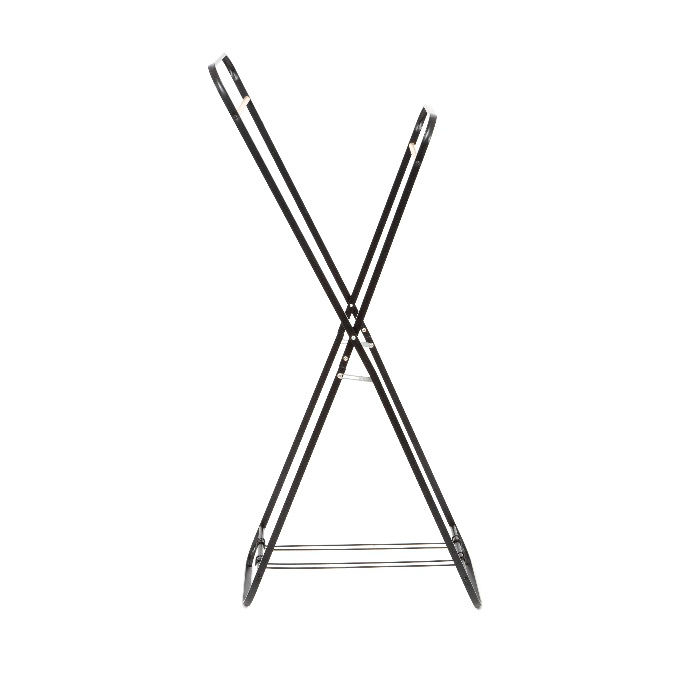 Portant double noir en métal avec barres en bois "Sven" 2 Compactor