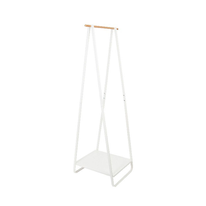 Portant blanc avec étagère en métal et barre en bois "Nora" 1 Compactor