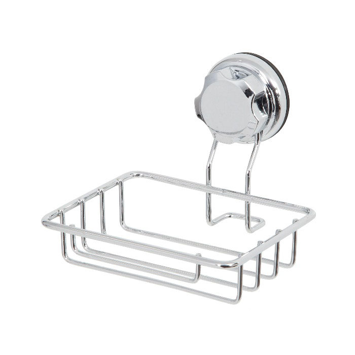 Porte-savon ou éponge à ventouse argent "Bestlock" 1 Compactor