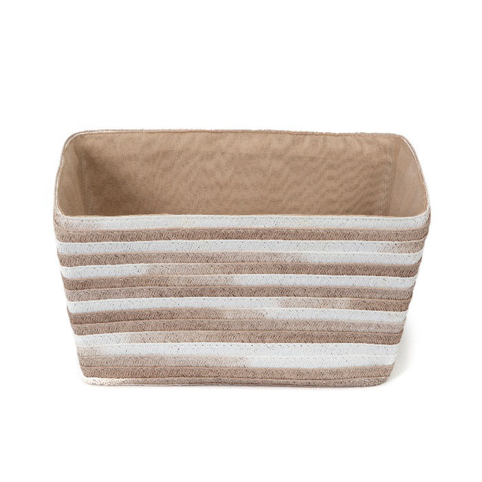 Panier de rangement beige et blanc "Fidji" 2 Compactor