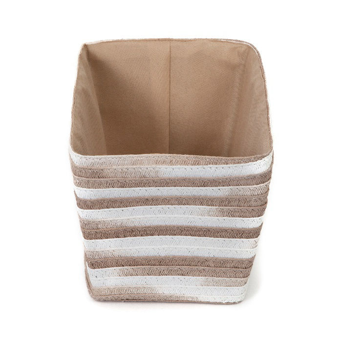 Panier de rangement beige et blanc "Fidji" 3 Compactor