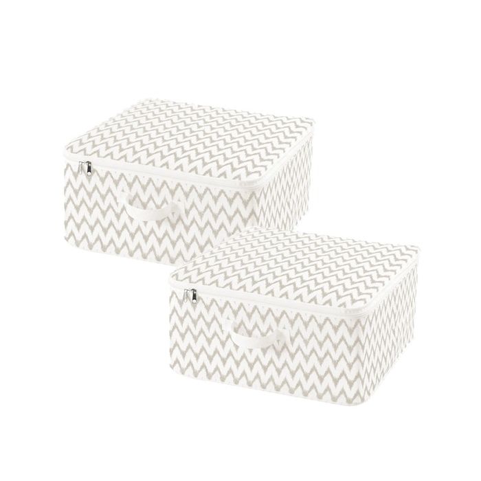 Lot de 2 housses de rangement zippées beiges "Ikat" 1 Compactor