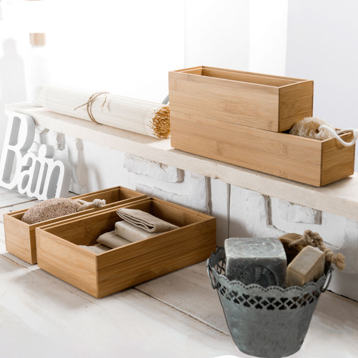 Lot de 5 casiers rectangulaires en bambou "Osaka" 4 Compactor