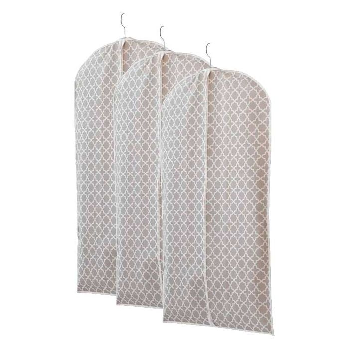 Lot de 3 housses courtes pour vêtements taupe "Madison" 1 Compactor