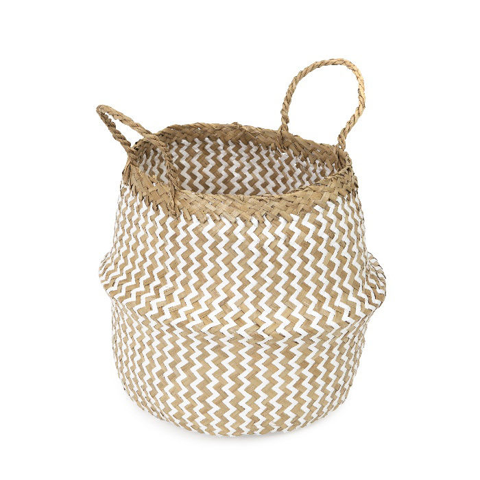Panier de rangement naturel et blanc "Belly" S 1 Compactor