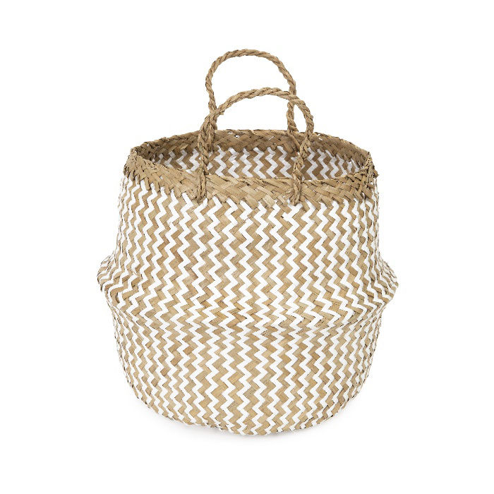 Panier de rangement naturel et blanc "Belly" S 4 Compactor