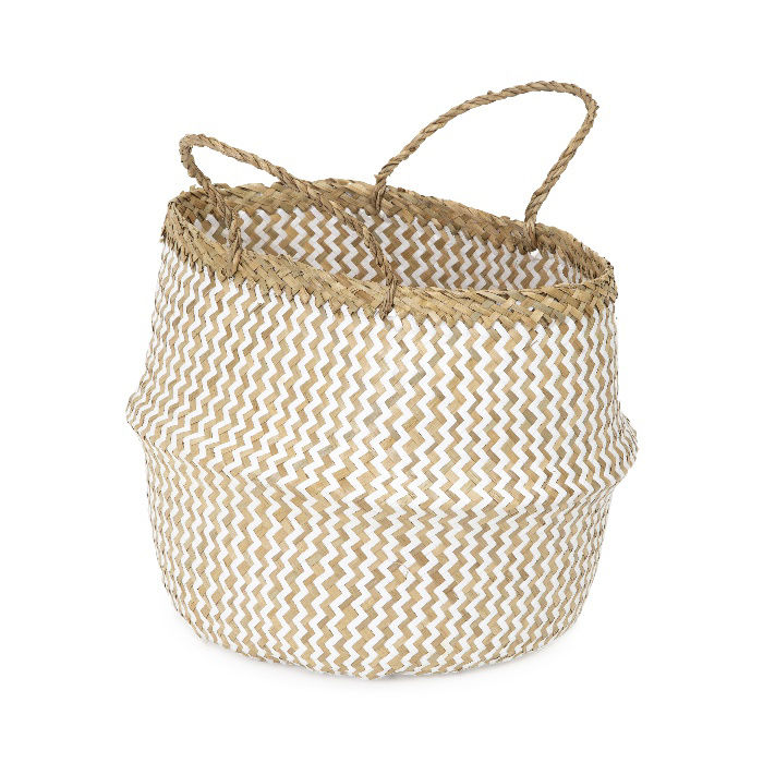Panier de rangement naturel et blanc "Belly" M 1 Compactor