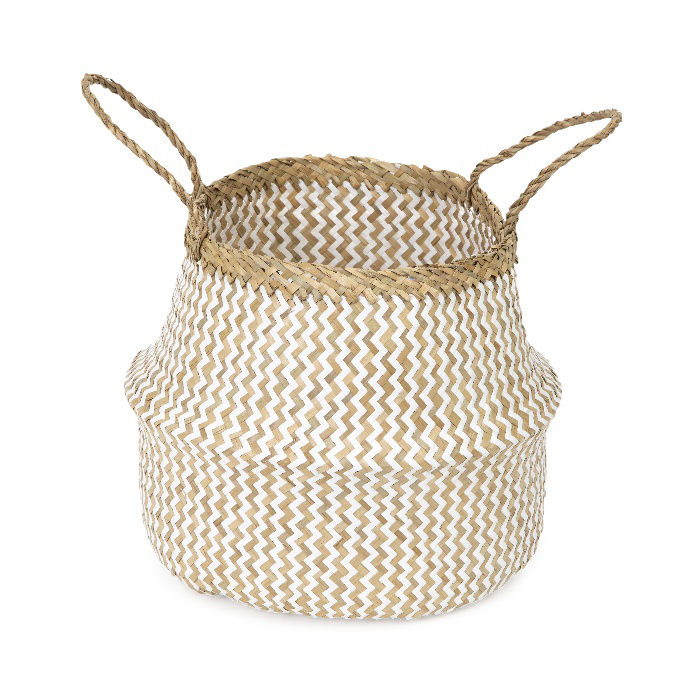 Panier de rangement naturel et blanc "Belly" M 3 Compactor