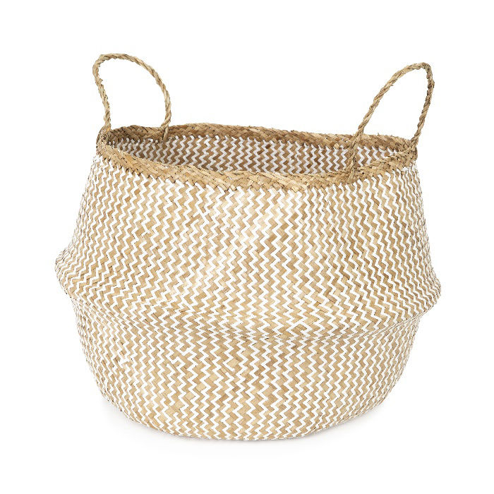 Panier de rangement naturel et blanc "Belly" L 1 Compactor