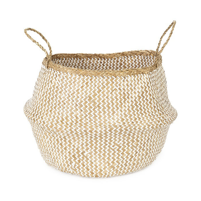 Panier de rangement naturel et blanc "Belly" L 3 Compactor