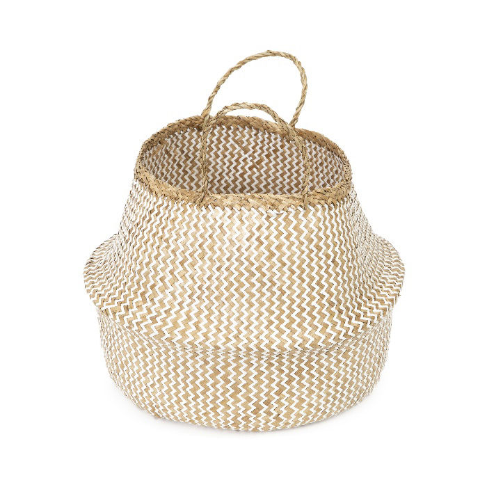 Panier de rangement naturel et blanc "Belly" L 4 Compactor